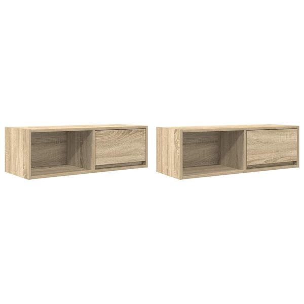 vidaXL Muebles de TV 2 uds Roble Sonoma 80x31x25,5cm Madera ingenier&iacute;a