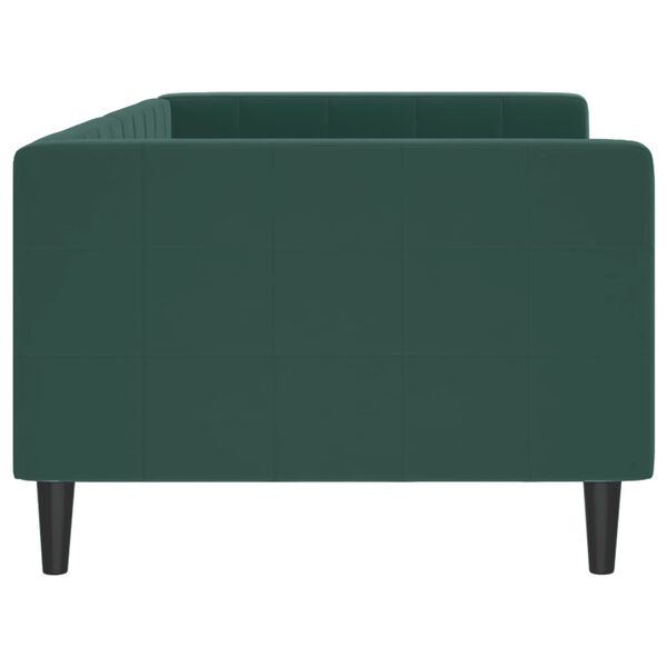 vidaXL Sof&aacute; cama sin colch&oacute;n terciopelo verde oscuro 90x200cm