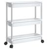 vidaXL Carrito de almacenaje de 3 alturas aluminio plateado y blanco