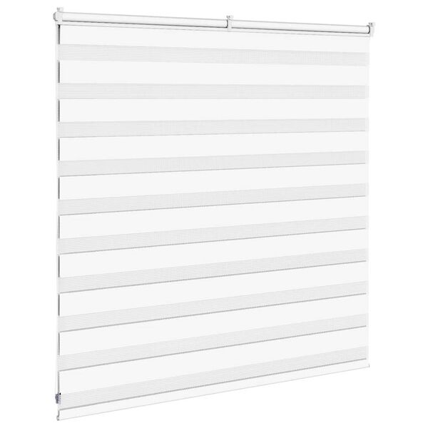 vidaXL Estor cebra blanco 150x100 cm tejido ancho 145,9 cm poli&eacute;ster