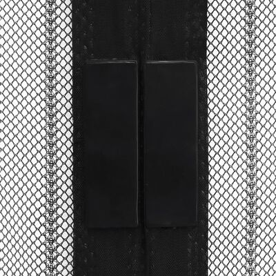 vidaXL Cortina mosquitera para puerta 2 uds imán negro 210 x 100 cm