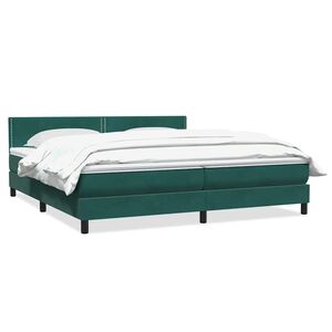 vidaXL Cama box spring con colch&oacute;n terciopelo verde oscuro 180x220 cm