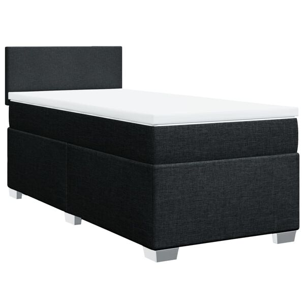 vidaXL Cama box spring con colch&oacute;n tela negro 80x200 cm