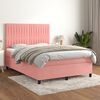 vidaXL Cama box spring con colch&oacute;n terciopelo rosa 140x190 cm