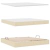 vidaXL Cama con almacenamiento y LED Crema 200 x 200 cm Poli&eacute;ster