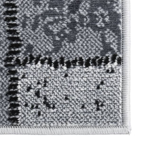 vidaXL Alfombra de pasillo BCF gris con estampado de bloques 80x500 cm