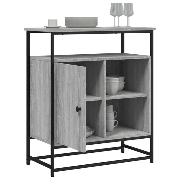 vidaXL Aparador de madera de ingeniería gris Sonoma 90x34x80 cm