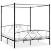 vidaXL Estructura cama con dosel sin colch&oacute;n metal negro 180x200 cm