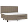 vidaXL Cama box spring con colch&oacute;n tela gris taupe 200x200 cm