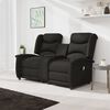 vidaXL Sill&oacute;n de masaje reclinable 2 plazas con portavasos negro