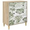 vidaXL Cajonera GOTHA Estampado de &aacute;rbol verde 66 x 36,5 x 75 cm