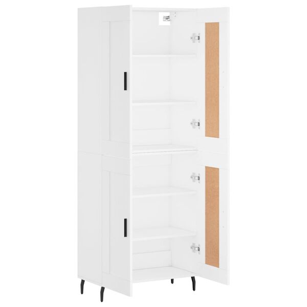 vidaXL Aparador alto madera contrachapada blanco 69,5x34x180 cm