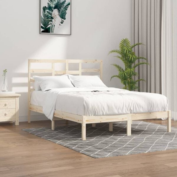 vidaXL Estructura de cama sin colch&oacute;n madera maciza 120x200 cm