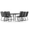 vidaXL Juego de comedor de jard&iacute;n 9 piezas negro