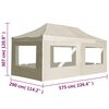 vidaXL Carpa plegable profesional y paredes aluminio crema 6x3m