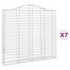 vidaXL Cestas de gaviones 7 uds forma de arco hierro 200x30x180/200 cm