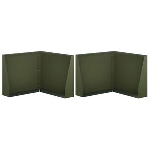 vidaXL Muro de Contenci&oacute;n 2 uds. 50 x 50 x 40 cm Acero Verde oliva