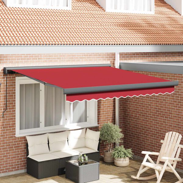 vidaXL Toldo Retr&aacute;ctil Rojo 300 x 250 cm Tela y Metal