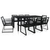 vidaXL Juego de comedor para jard&iacute;n 5 piezas rat&aacute;n de PVC negro