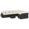 vidaXL Set de sof&aacute;s de jard&iacute;n 10 pzas cojines rat&aacute;n sint&eacute;tico negro