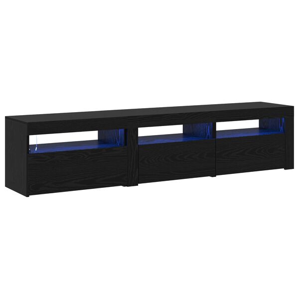 vidaXL Gabinete de TV 2 pcs Roble Negro 180 x 35 x 40 cm