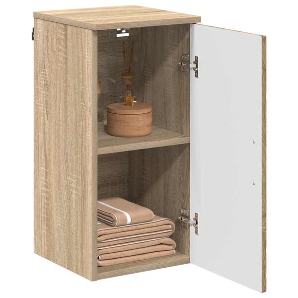 vidaXL Gabinete de Ba&ntilde;o con puerta Roble Sonoma 30 x 31,5 x 61 cm