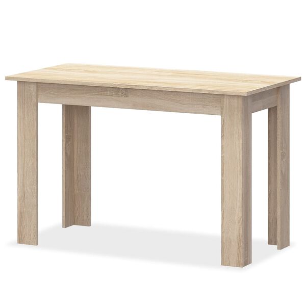vidaXL Mesa de comedor y bancos 3 piezas madera ingenier&iacute;a roble
