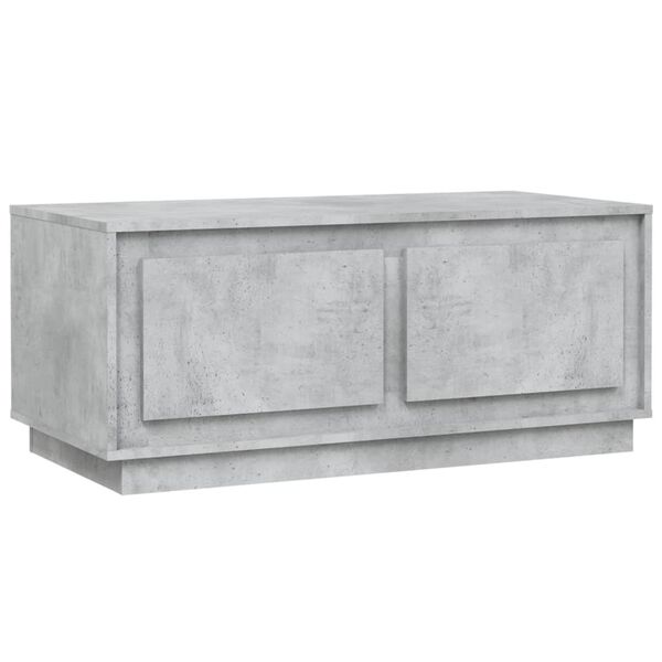 vidaXL Mesa de centro madera contrachapada gris hormigón 102x50x44 cm