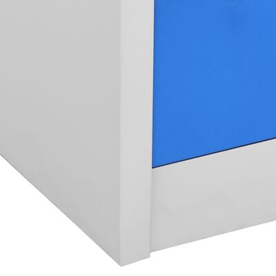 vidaXL Armarios taquilla 5 uds acero gris claro y azul 90x45x92,5 cm