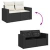 vidaXL Set de muebles de jard&iacute;n 5 pzas y cojines rat&aacute;n sint&eacute;tico negro