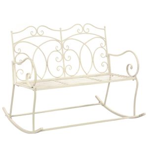 vidaXL Banco de jard&iacute;n metal blanco envejecido 104 cm