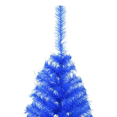 vidaXL Medio árbol de Navidad artificial con soporte PVC azul 150 cm