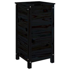 vidaXL Jardinera madera maciza de pino negro 40x40x78 cm