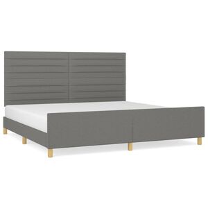 vidaXL Cama sin colch&oacute;n tela gris oscuro 200x200 cm