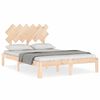 vidaXL Estructura de cama de matrimonio con cabecero madera maciza