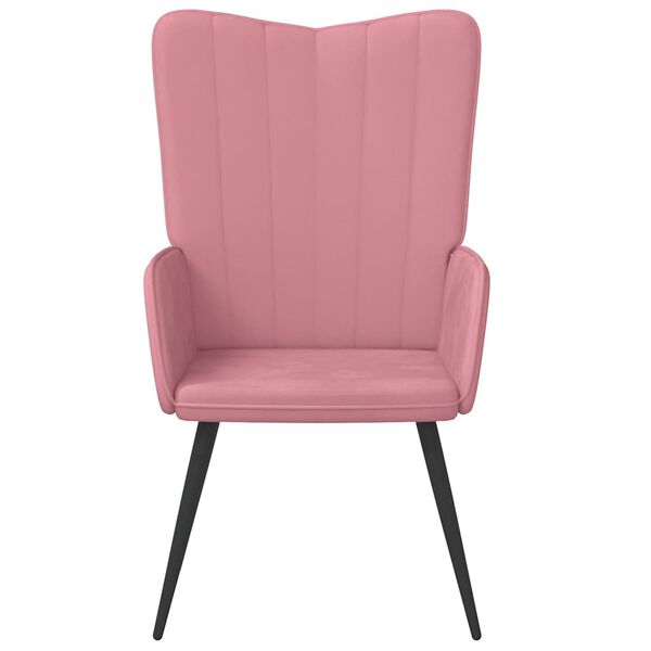 vidaXL Sill&oacute;n de relax de terciopelo rosa