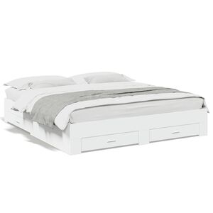 vidaXL Estructura cama con cajones madera ingenier&iacute;a blanca 180x200 cm