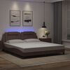 vidaXL Estructura de cama Viana con LED sin colch&oacute;n marr&oacute;n 180x200 cm