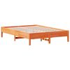 vidaXL Cama con estantería sin colchón madera maciza marrón 150x200 cm