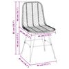 vidaXL Silla de comedor 2 pcs Natural 44 x 47 x 85 cm Ratan e Hierro