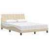 vidaXL Cama con colchón Hanko tela color crema 140x190 cm
