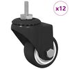 vidaXL Rueda giratoria 12 uds. Negro 40,4 x 40,4 x 19,7 mm
