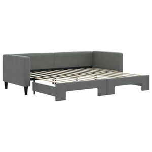 vidaXL Sof&aacute; cama nido tela gris oscuro 80x200 cm