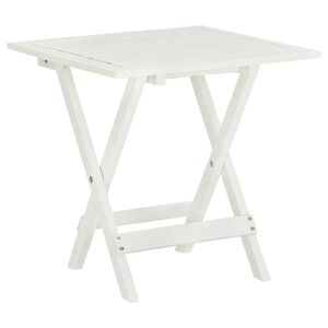 vidaXL Mesa terraza bistr&oacute; madera maciza de acacia blanco 46x46x47 cm