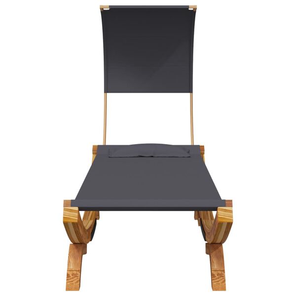 vidaXL Tumbona con dosel madera curvada gris antracita 100x200x126cm