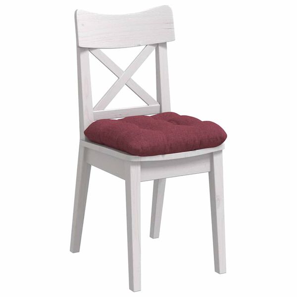 vidaXL Cojines para asiento 4 pcs Rojo vino 40 x 40 x 12 cm tela