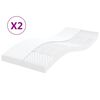 vidaXL Colchones de espuma 2 uds 7 zonas dureza 20ILD blanco 80x200 cm