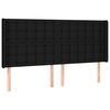 vidaXL Cama box spring colch&oacute;n y luces LED tela negro 200x200 cm