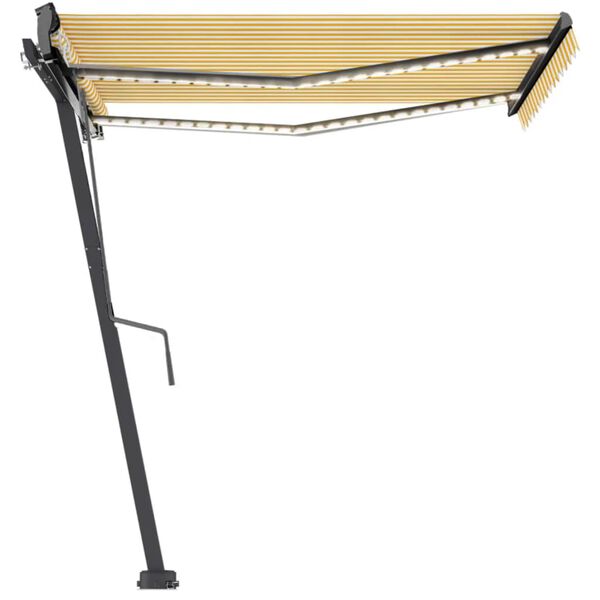 vidaXL Toldo de pie autom&aacute;tico amarillo y blanco 350x250 cm