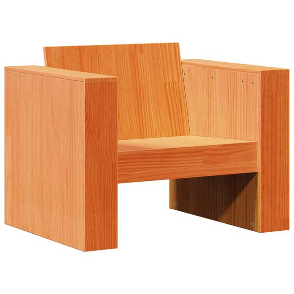 vidaXL Juego de muebles jardín 2 pzas madera maciza pino marrón cera